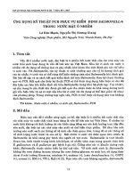 DSpace at VNU: Ứng dụng kỹ thuật PCR phục vụ kiểm định Salmonella trong nước mặt ô nhiễm