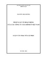 DSpace at VNU: Pháp luật về hoạt động của các công ty tài chính ở Việt Nam