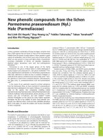 DSpace at VNU: New phenolic compounds from the lichen Parmotrema praesorediosum (Nyl.) Hale (Parmeliaceae)