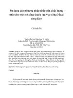 DSpace at VNU: Sử dụng các phương pháp tính toán chất lượng nước cho một số sông thuộc lưu vực sông Nhuệ, sông Đáy