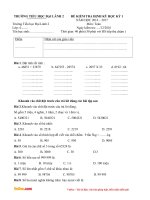 de thi hoc ki 1 lop 4 mon toan truong tieu hoc dai lanh 2 khanh hoa nam 2016