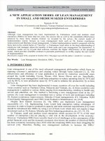 DSpace at VNU: A NEW APPLICATION MODEL OF LEAN MANAGEMENT IN SMALL AND MEDIUM SIZED ENTERPRISES