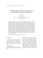 The Middle Income Trap Issues for Members of the Association of Southeast Asian Nations