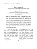 DSpace at VNU: Turn-taking strategies in Vietnamese and English casual conversations