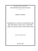 DSpace at VNU: Ảnh hưởng của năng lực người giảng viên đến tính tích cực học tập của sinh viên (nghiên cứu trường hợp Trường Cao đẳng Công nghệ và Quản trị Sonadezi)