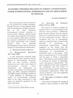 DSpace at VNU: Economic Theories Related to Forest Conservation under International Agreements and its Implication to Vietnam