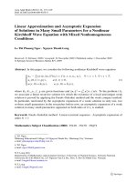 DSpace at VNU: Linear Approximation and Asymptotic Expansion of Solutions in Many Small Parameters for a Nonlinear Kirchhoff Wave Equation with Mixed Nonhomogeneous Conditions