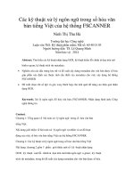 DSpace at VNU: Các kỹ thuật xử lý ngôn ngữ trong số hóa văn bản tiếng Việt của hệ thống FSCANNER