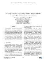 DSpace at VNU: A systematic comparison between various statistical alignment models for statistical English-Vietnamese phrase-based translation