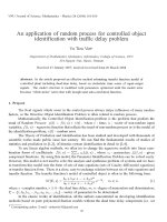DSpace at VNU: An application of random process for controlled object identification with traffic delay problem