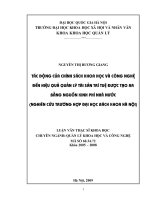 DSpace at VNU: Tác động của chính sách khoa học và công nghệ đến hiệu quả quản lý tài sản trí tuệ được tạo ra bằng nguồn kinh phí nhà nước (nghiên cứu trường hợp Đại học Bách khoa Hà Nội)