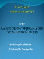 Xây dựng chương trình quản lý điểm trường THPT Ba Bể