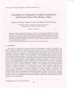 DSpace at VNU: Calculation of Lindemann's melting Temperature and' Eutectic Point of bcc Binary Alloys