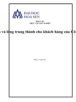 Báo Cáo Thực Tập Tốt Nghiệp Đề Xuất Phương Pháp Gia Tăng Lòng Tin Và Lòng Trung Thành Cho Khách Hàng Của Công Ty Cổ Phần Viễn Thông Fpt Telecom
