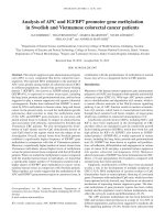 DSpace at VNU: Analysis of APC and IGFBP7 promoter gene methylation in Swedish and Vietnamese colorectal cancer patients