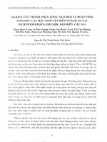 DSpace at VNU: Nghiên cứu thành phần Lipit, axit béo và hoạt tính sinh học các mẫu sinh vật biển ngành da gai (Echinodermata) hải sâm, sao biển, cầu gai