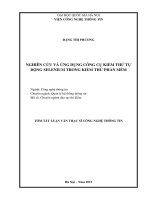 DSpace at VNU: NGHIÊN CỨU VÀ ỨNG DỤNG CÔNG CỤ KIỂM THỬ TỰ ĐỘNG SELENIUM TRONG KIỂM THỬ PHẦN MỀM Dang Thi Phuong