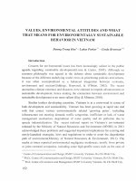 DSpace at VNU: Values, Environmental Attitudes and What That Means For Environmentally Sustainable Behavior In Vietnam