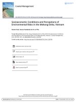 DSpace at VNU: Socioeconomic Conditions and Perceptions of Environmental Risks in the Mekong Delta, Vietnam