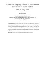 DSpace at VNU: Nghiên cứu tổng hợp, cấu tạo và tính chất của một số aza-14-crown-4-ether chứa dị vòng Nitơ
