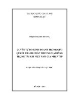 Quyền tự do kinh doanh trong giải quyết tranh chấp thương mại bằng trọng tài khi việt nam gia nhập TPP 