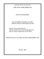 DSpace at VNU: DỰ ÁN SỐ HÓA TÀI LIỆU LƯU TRỮ TRUNG TÂM LƯU TRỮ QUỐC GIA III Nguyen Thanh Hieu