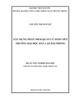 XÂY DỰNG PHẦN MỀM QUẢN LÝ SINH VIÊN TRƯỜNG ĐẠI HỌC DÂN LẬP HẢI PHÒNG