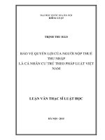 DSpace at VNU: Bảo vệ quyền lợi của người nộp thuế thu nhập là cá nhân cư trú theo pháp luật Việt Nam