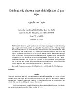 DSpace at VNU: Đánh giá các phương pháp phát hiện ảnh số giả mạo