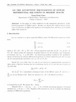 DSpace at VNU: On the asymptotic equivalence of linear differential equation in hilbert spaces