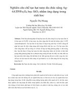 DSpace at VNU: Nghiên cứu chế tạo hạt nano đa chức năng Ag-4ATP Fe 3O4 bọc SiO 2 nhằm ứng dụng trong sinh hoc
