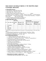 MẪU báo cáo HOẠT ĐỘNG y tế TRƯỜNG học năm học