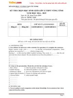 de thi chon hoc sinh gioi mon tieng anh lop 12 thpt tinh tay ninh nam 2014 2015