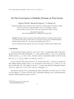 DSpace at VNU: On The Convergence of Stability Domain on Time Scales