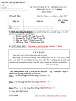 de thi hoc ki 2 mon tieng viet lop 1 truong TH phu trung nam 2016 2017