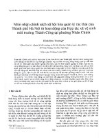 DSpace at VNU: Nhìn nhận chính sách xã hội hóa quản lý rác thải của Thành phố Hà Nội từ hoạt động của Hợp tác xã vệ sinh môi trường Thành Công tại phường Nhân Chính