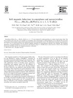 DSpace at VNU: Soft magnetic behaviour in amorphous and nanocrystalline Fe(73.5-x)Mn(x)Si(13.5)B(9)Nb(3)Cu(1) (x=1, 3, 5) alloys