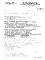 de thi hoc ki 1 mon sinh hoc lop 12 nam 2015 2016 truong thpt yen lac 2 vinh phuc