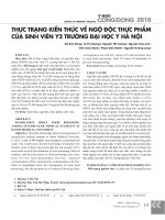 DSpace at VNU: Thực trạng kiến thức về ngộ độc thực phẩm của sinh viên Y2 trường Đại học Y Hà Nội