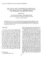 DSpace at VNU: Đề xuất các tiêu chí để đánh giá chất lượng hoạt động giáo dục nghề phổ thông