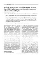 DSpace at VNU: Synthesis, Structure and Antioxidant Activity of (Tetra-O-acetyl-beta-D-galactopyranosyl)thiosemicarbazones of Substituted Benzaldehydes