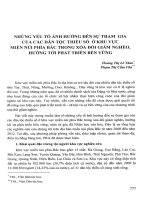 DSpace at VNU: Những yếu tố ảnh hưởng đến sự tham gia của các dân tộc thiểu số ở khu vực miền núi phía bắc trong xóa đói giảm nghèo, hướng tới phát triển bền vững