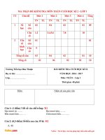 de thi hoc ki 2 mon toan tieng viet lop 1 truong TH bao thuan nam 2016 2017