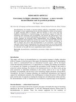 Governance in higher education in Vietnam a move towards decentralization and its practical problems