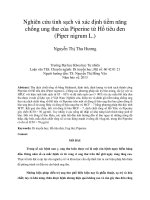DSpace at VNU: Nghiên cứu tinh sạch và xác định tiềm năng chống ung thư của Piperine từ Hồ tiêu đen (Piper nigrum L.)