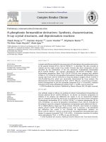 DSpace at VNU: N-phosphonio formamidine derivatives: Synthesis, characterization, X-ray crystal structures, and deprotonation reactions