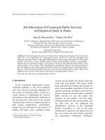 Job Motivation of Communal Public Servants An Empirical Study in Hanoi