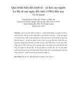 DSpace at VNU: Quá trình biến đổi kinh tế - xã hội của người La Ha từ sau ngày đổi mới (1986) đến nay