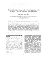 DSpace at VNU: Place marketing as an approach to planning place growth strategies - The case of Sydney Darling Harbour