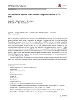 DSpace at VNU: Introduction: special issue of selected papers from ACML 2014